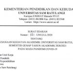 PELAKSANAAN KEGIATAN AKADEMIK UNIVERSITAS SAM RATULANGI SEMESTER GENAP TAHUN AKADEMIK 2020/2021 PADA MASA PANDEMI COVID-19